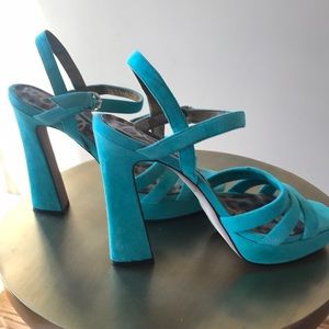 Sam Edelman suede turquoise sandals